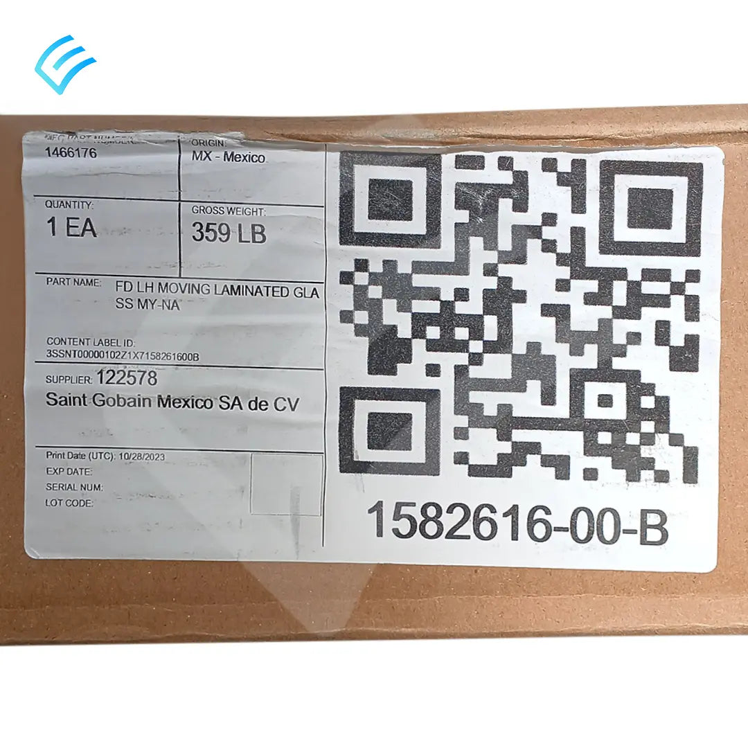 NUEVO OEM Tesla Model Y Puerta delantera de vidrio lateral móvil izquierda con revestimiento hidrofóbico de vidrio templado desnudo 1495508-00-B