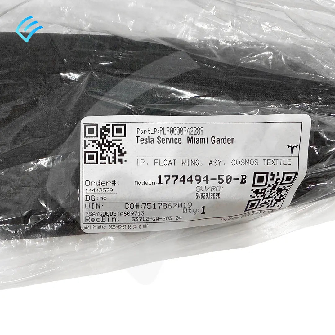 NEW OEM Tesla M3 IP Float Wing Astral Grey Cosmos Textile 1774494-10-B